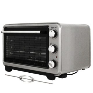 Four Posable électrique star one 36l silver avec tourne broche
