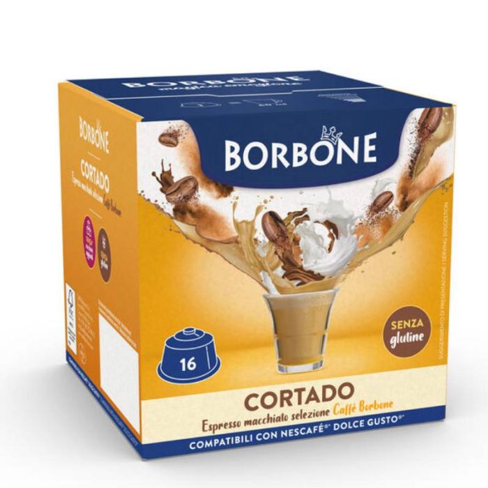 Paquet De 16 Capsules BORBONE Cortado Compatible DOLCE GUSTO