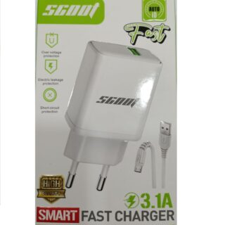 Chargeur SCOOT Fast Charger - 3.1A Avec Câble Micro USB