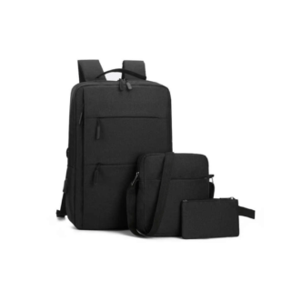 Sac à Dos 3 En 1 Pour PC Portable 15.6" Avec Port USB - Noir